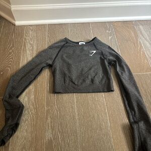 Gymshark Charcoal Long Sleeve Crop Top